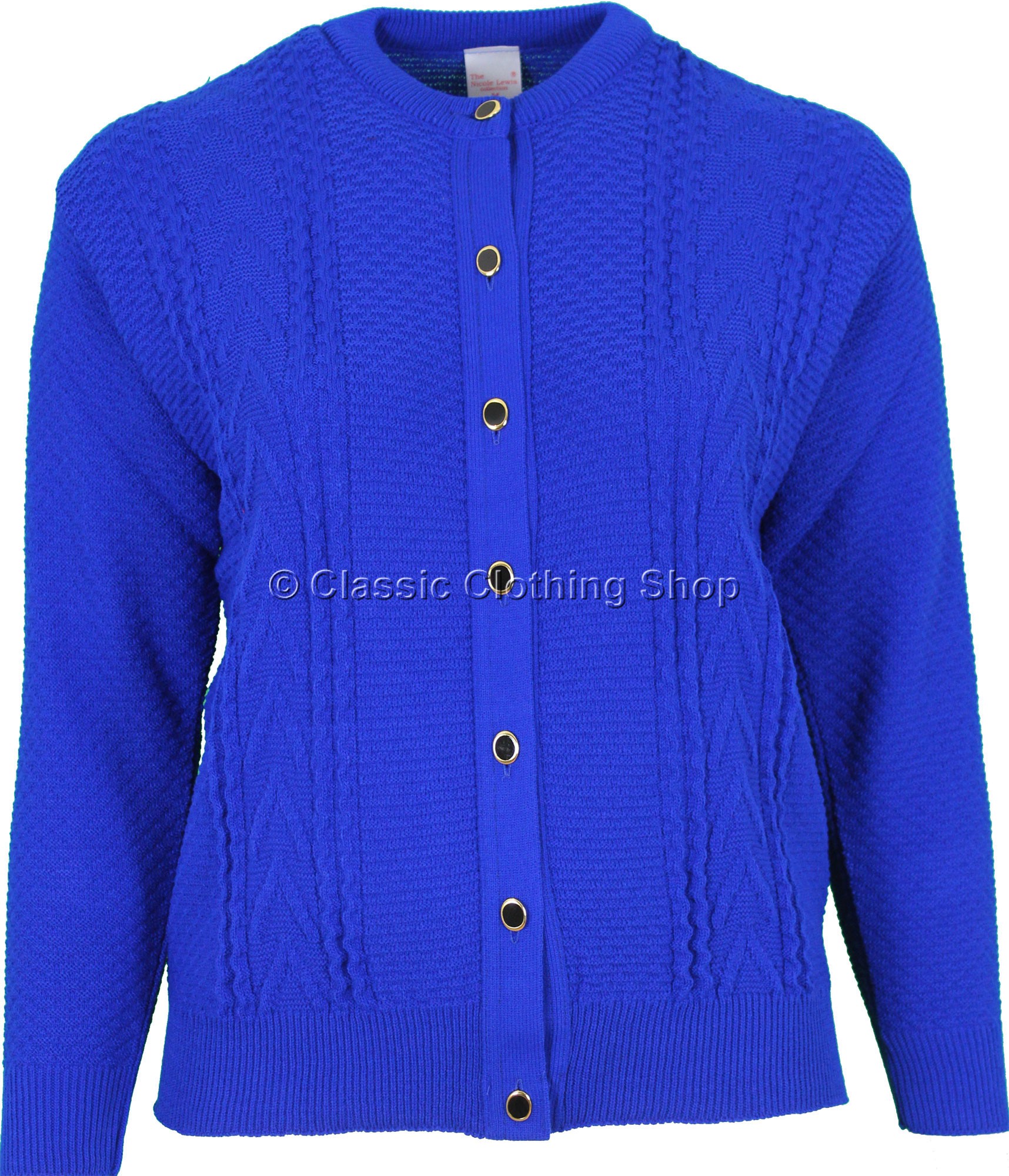 Capers Royal Blue Round Neck Cardigan